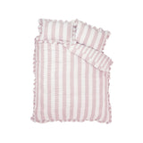 Catherine Lansfield Seersucker Frill Stripe Duvet Cover Set - Seersucker Frill Stripe Pink Duvet Set