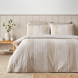 Catherine Lansfield Banded Stripe Reversible Duvet Cover Set with Pillowcase