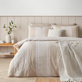 Catherine Lansfield Banded Stripe Reversible Duvet Cover Set with Pillowcase