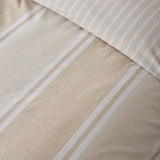 Catherine Lansfield Banded Stripe Reversible Duvet Cover Set with Pillowcase