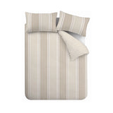 Catherine Lansfield Banded Stripe Reversible Duvet Cover Set with Pillowcase