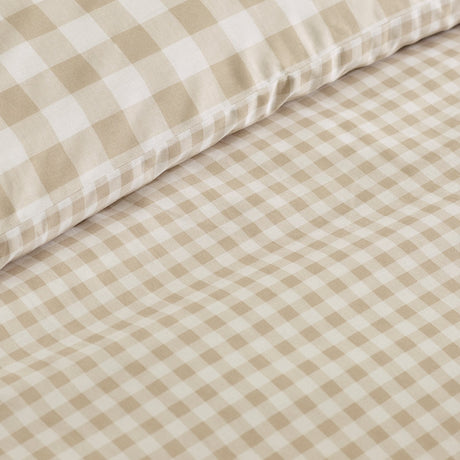 Catherine Lansfield Bamford Gingham Check Duvet Cover Set - Bamford Gingham Natural Duvet Set
