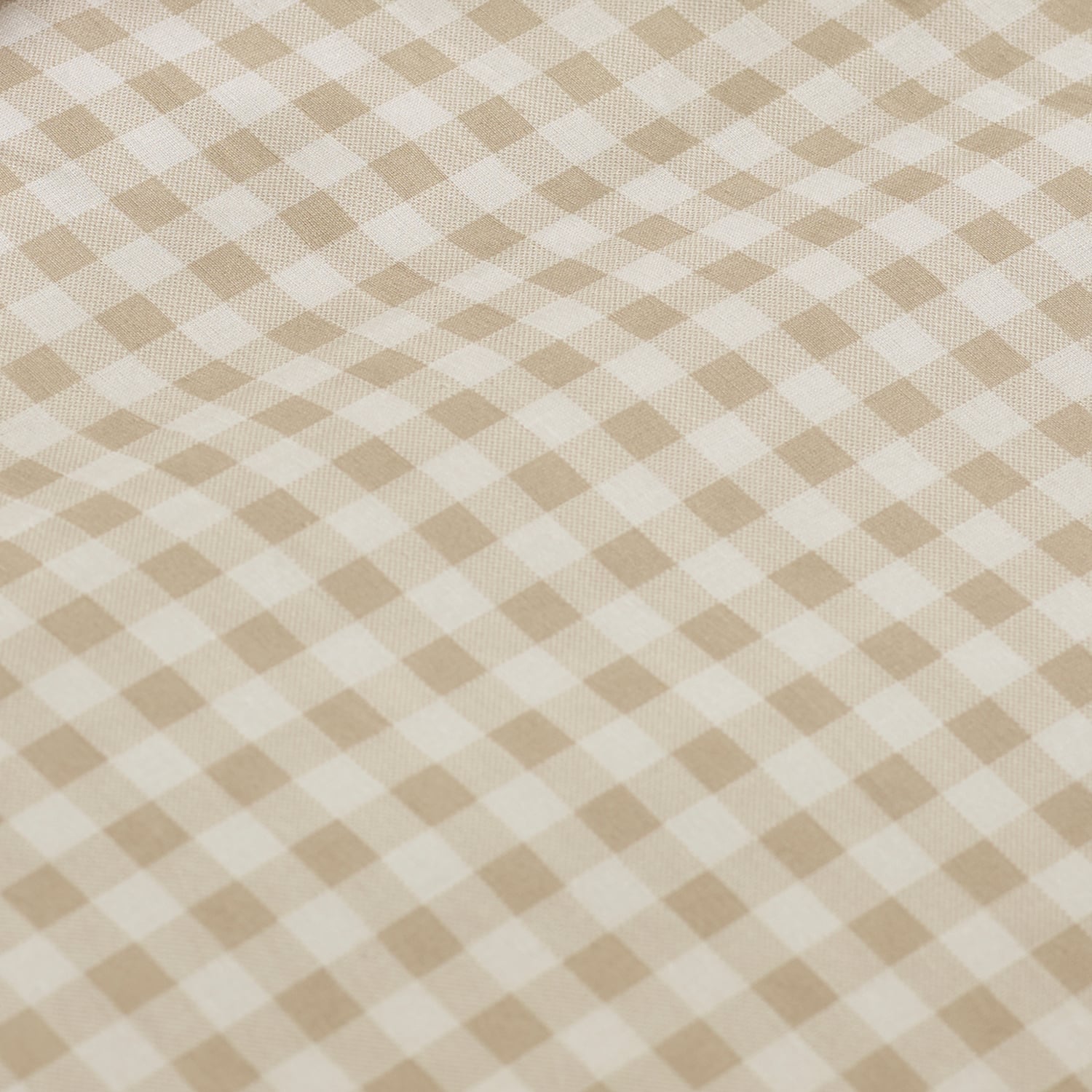Catherine Lansfield Bamford Gingham Check 30cm Deep Fitted Sheet - Bamford Gingham Natural Fitted Sheet
