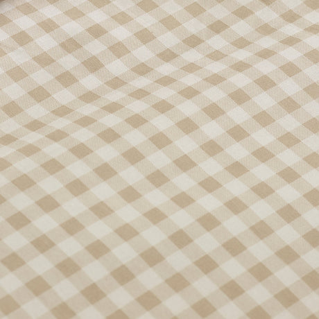 Catherine Lansfield Bamford Gingham Check 30cm Deep Fitted Sheet - Bamford Gingham Natural Fitted Sheet