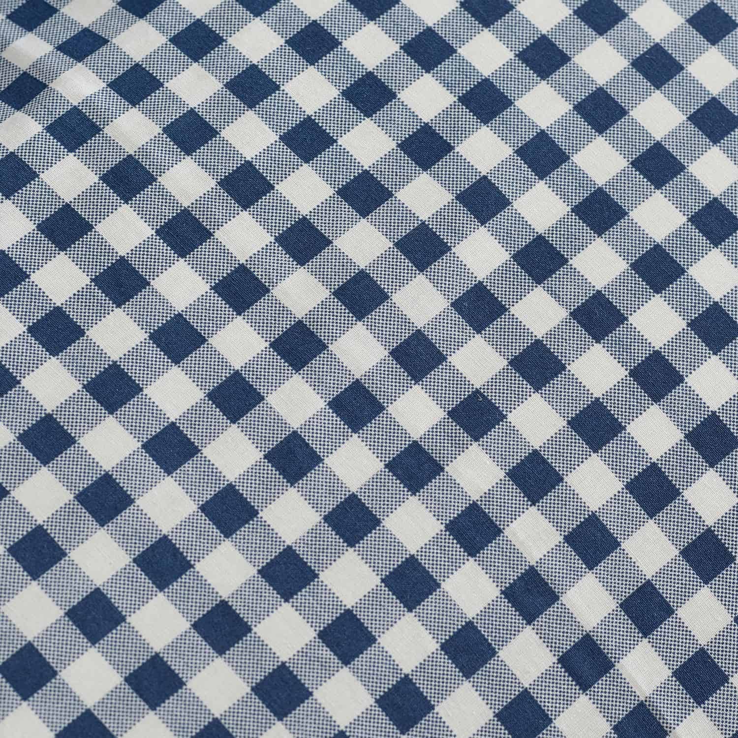 Catherine Lansfield Bamford Gingham Check 30cm Deep Navy Blue Fitted Sheet