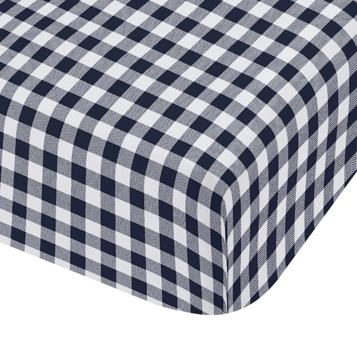 Catherine Lansfield Bamford Gingham Check 30cm Deep Navy Blue Fitted Sheet