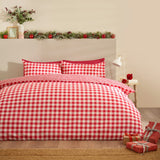 Catherine Lansfield Bamford Gingham Check Duvet Cover Set - Bamford Gingham Red Duvet Set (Christmas)