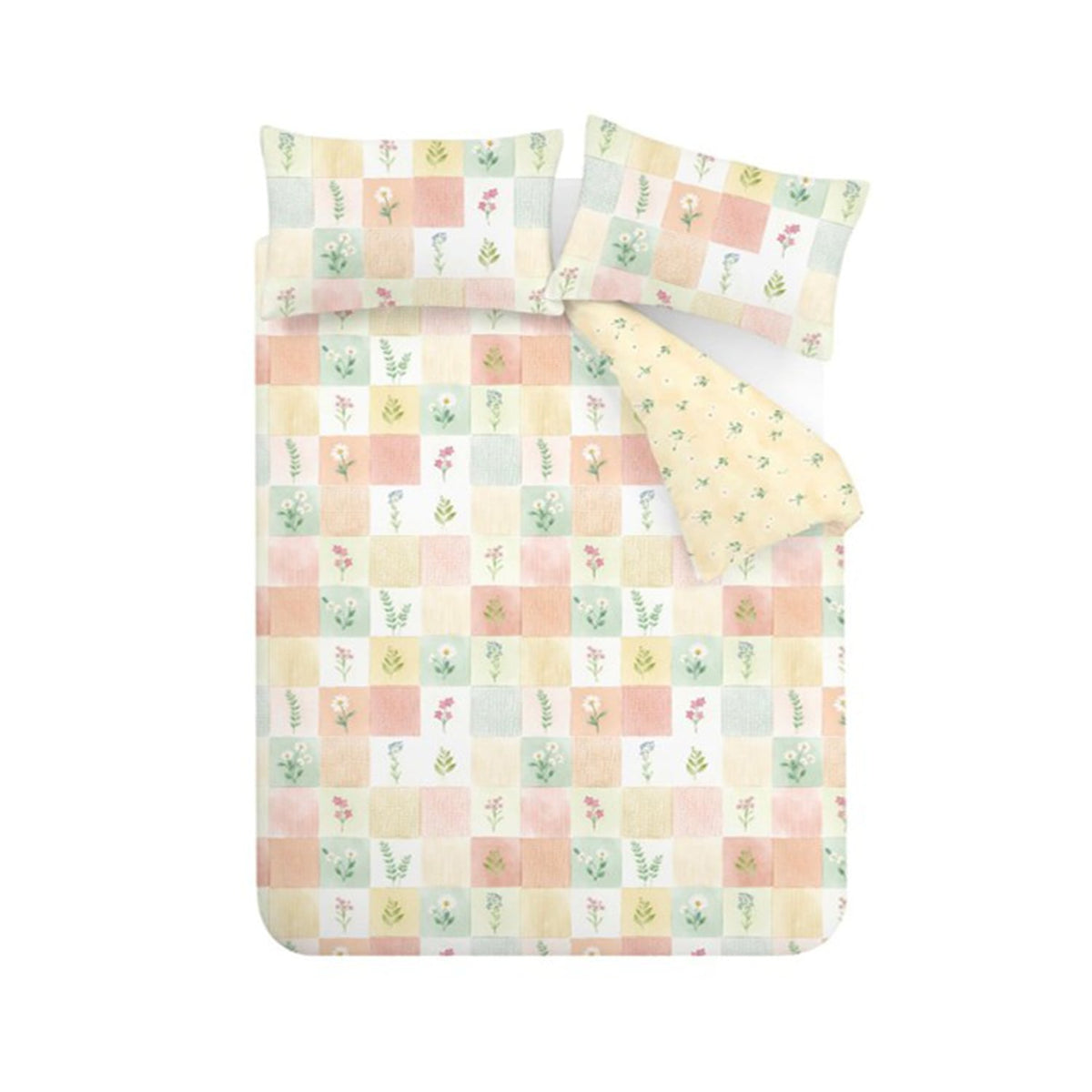 Catherine Lansfield Daisy Patchwork Duvet Cover Set - Daisy Patchwork Duvet Set