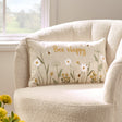 Catherine Lansfield Bee Happy Embroidered 30x50cm Filled Cushion - Natural