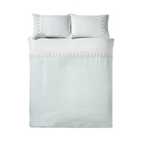 Catherine Lansfield Embroidered Daisy Soft Touch Sage Green Duvet Cover Set 5