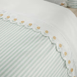 Catherine Lansfield Embroidered Daisy Duvet Cover Set - Embroidered Daisy Green Duvet Set