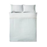 Catherine Lansfield Embroidered Daisy Duvet Cover Set - Embroidered Daisy Green Duvet Set