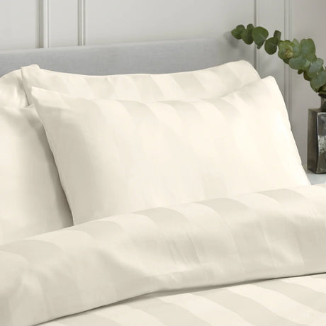 Catherine Lansfield So Soft Satin Stripe Standard Pillowcase Pair Black 8