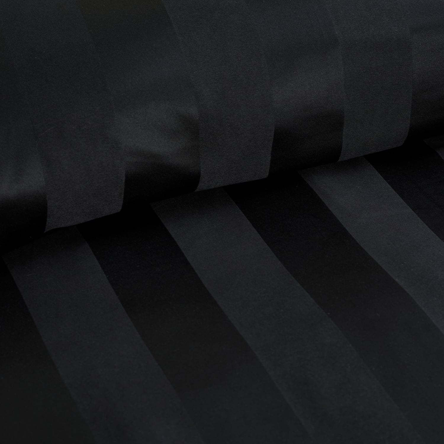 Catherine Lansfield So Soft Satin Stripe Duvet Cover Set - So Soft Satin Stripe Black Duvet Set