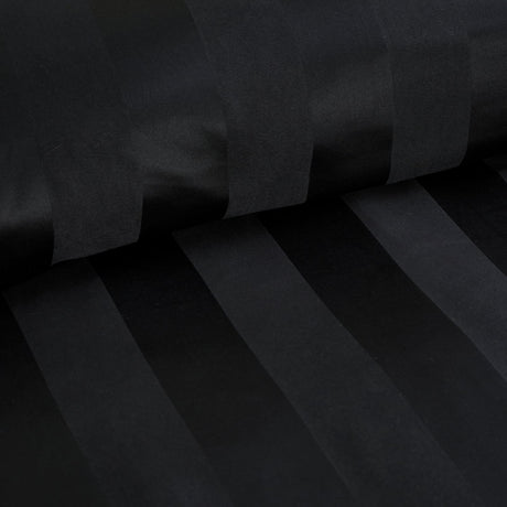 Catherine Lansfield So Soft Satin Stripe Duvet Cover Set - So Soft Satin Stripe Black Duvet Set