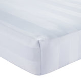 Catherine Lansfield So Soft Satin Stripe 30cm Deep White Fitted Sheet