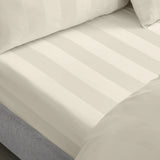 Catherine Lansfield So Soft Satin Stripe Black Fitted Sheet - White