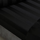Catherine Lansfield So Soft Satin Stripe 30cm Deep Black Fitted Sheet