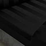 Catherine Lansfield So Soft Satin Stripe Black Fitted Sheet 19