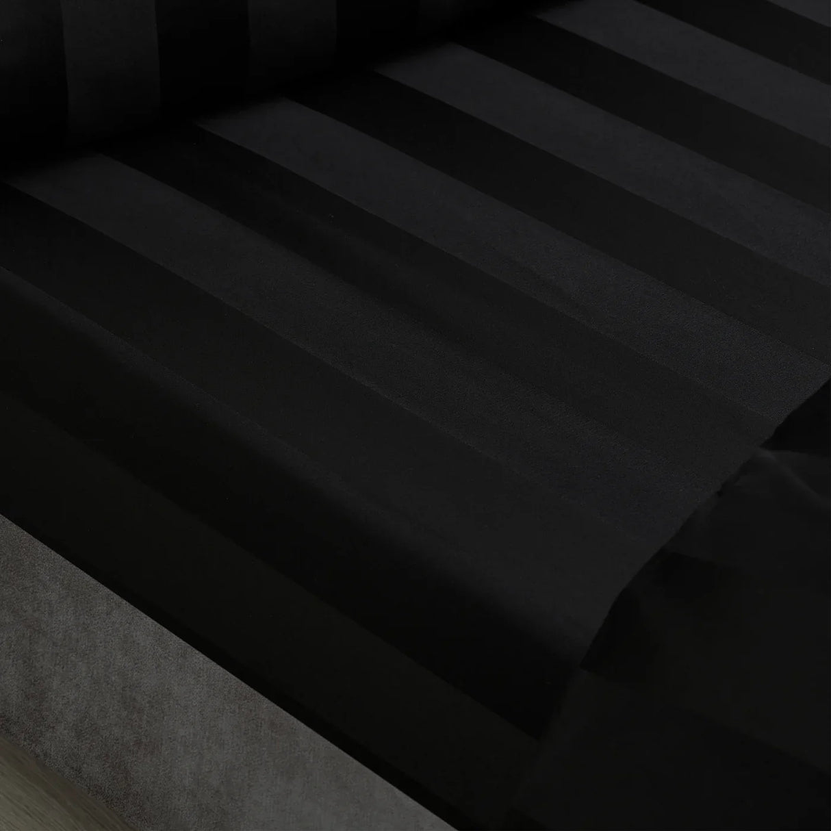 Catherine Lansfield So Soft Satin Stripe Black Fitted Sheet - Cream image 19