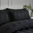 Catherine Lansfield So Soft Satin Stripe Standard Pillowcase Pair Black 3