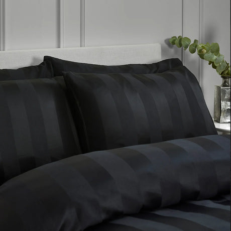 Catherine Lansfield So Soft Satin Stripe Black Fitted Sheet - White image 22
