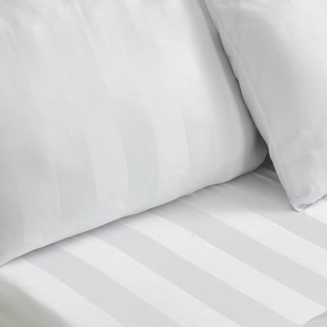 Catherine Lansfield So Soft Satin Stripe Black Fitted Sheet - Cream image 15