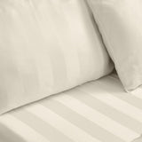 Catherine Lansfield So Soft Satin Stripe 30cm Deep Cream Fitted Sheet
