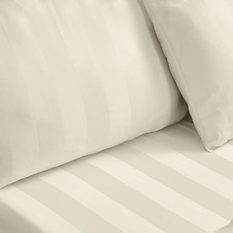 Catherine Lansfield So Soft Satin Stripe Black Fitted Sheet - White image 3