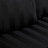 Catherine Lansfield So Soft Satin Stripe Black Fitted Sheet 18