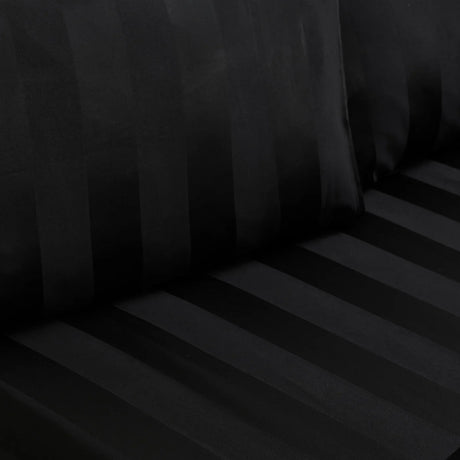 Catherine Lansfield So Soft Satin Stripe Black Fitted Sheet - Black image 18