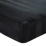 Catherine Lansfield So Soft Satin Stripe 30cm Deep Black Fitted Sheet