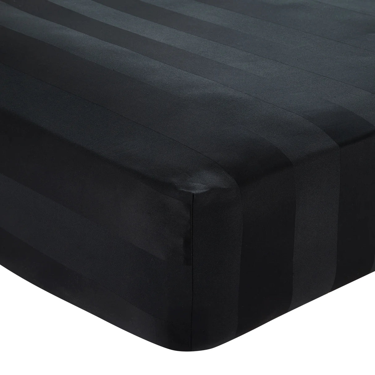 Catherine Lansfield So Soft Satin Stripe Black Fitted Sheet 21