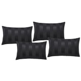 Catherine Lansfield So Soft Satin Stripe Standard Pillowcase Pair Black 6