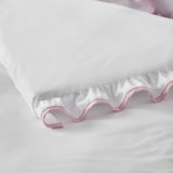 Catherine Lansfield So Soft Mono Frill Duvet Cover Set - So Soft Mono Frill White Pink Duvet Set