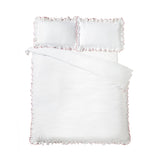 Catherine Lansfield So Soft Mono Frill Duvet Cover Set - So Soft Mono Frill White Pink Duvet Set