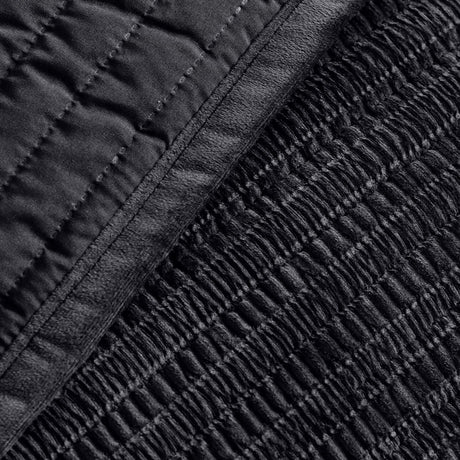 Catherine Lansfield Velvet Pinsonic Bedspread - Velvet Pinsonic Black Bedspread