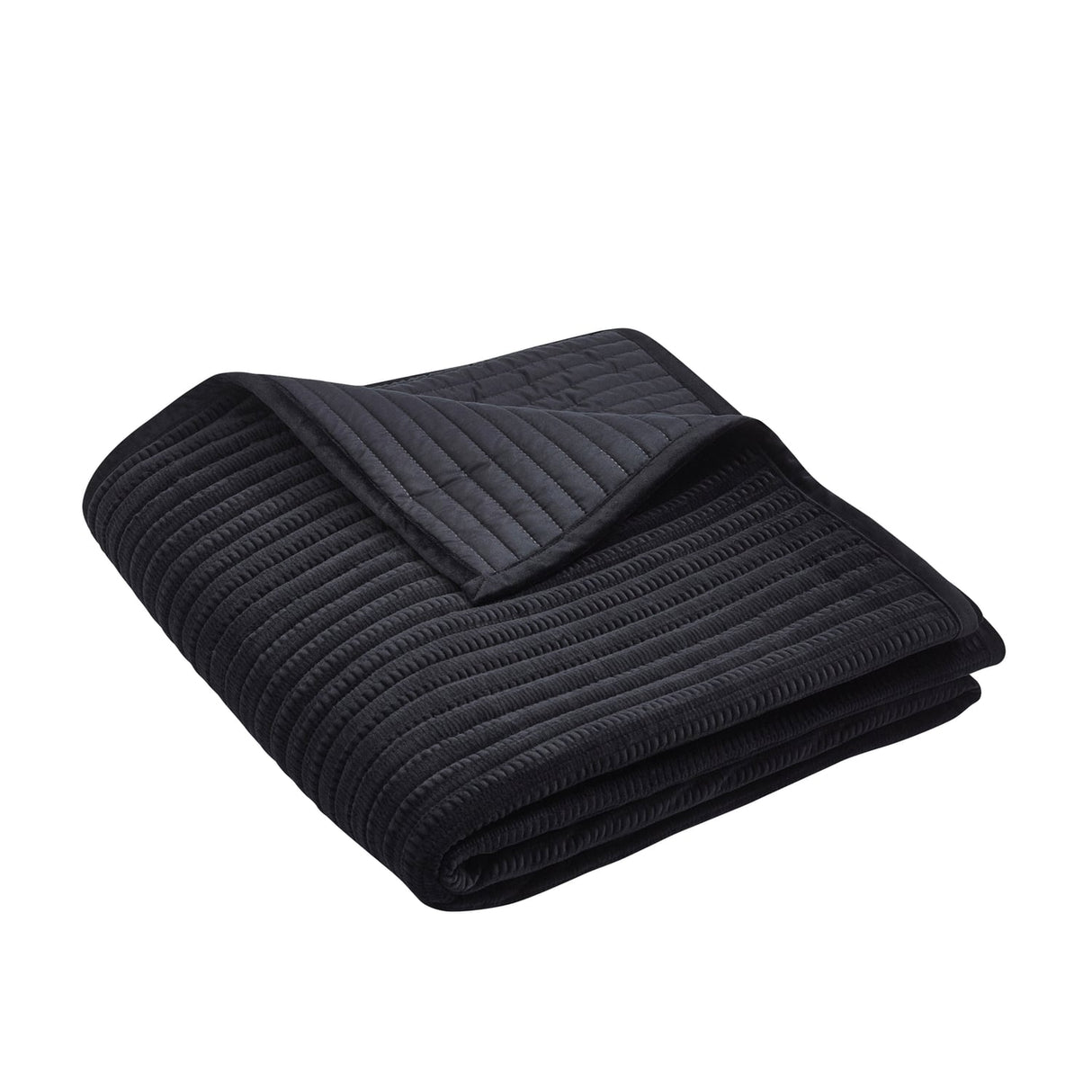 Catherine Lansfield Velvet Pinsonic Bedspread - Velvet Pinsonic Black Bedspread