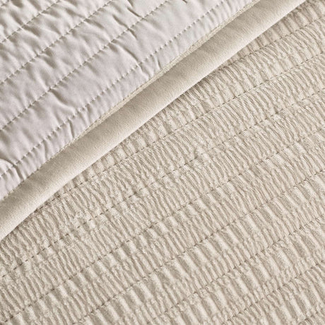 Catherine Lansfield Velvet Pinsonic Bedspread - Velvet Pinsonic Natural Bedspread