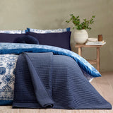 Catherine Lansfield Velvet Pinsonic Bedspread - Velvet Pinsonic Navy Bedspread