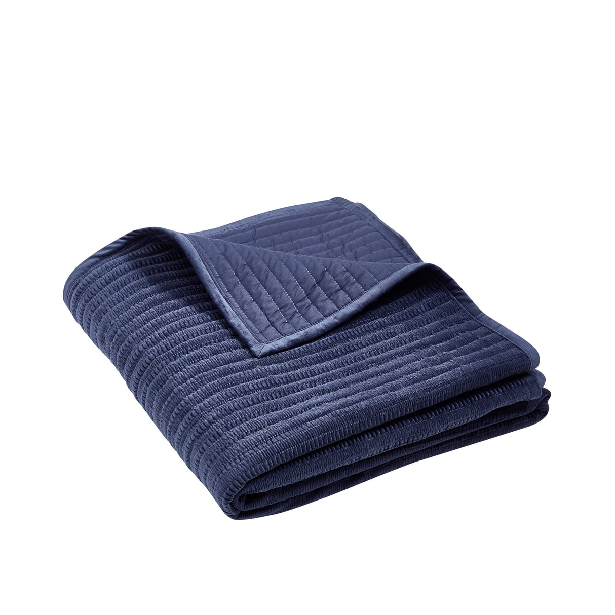 Catherine Lansfield Velvet Pinsonic Bedspread - Velvet Pinsonic Navy Bedspread