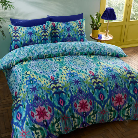 Matthew Williamson Ikat 200 Thread Count Cotton Sateen Duvet Cover Set with Pillowcase