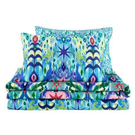 Matthew Williamson Ikat 200 Thread Count Cotton Sateen Duvet Cover Set with Pillowcase