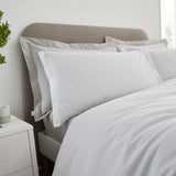 Bianca Seersucker Woven Stripe 180 Thread Count Cotton Duvet Cover Set - Grey image 3
