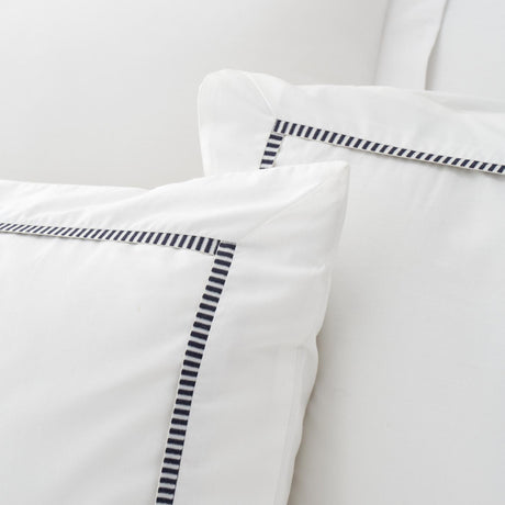 Bianca Contrast Trim 200 Thread Count Cotton Duvet Cover Set - White / Black image 3