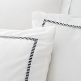 Bianca Contrast Trim 200 Thread Count Cotton Duvet Cover Set - White / Natural image 3
