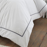 Bianca Contrast Trim 200 Thread Count Cotton Duvet Cover Set - White / Natural image 4