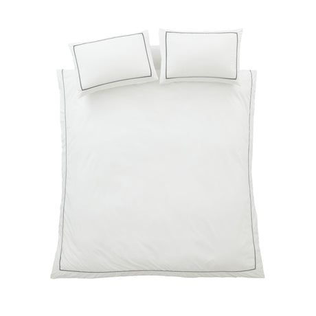 Bianca Contrast Trim 200 Thread Count Cotton Duvet Cover Set - White / Black image 6