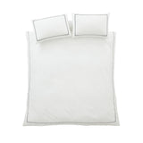 Bianca Contrast Trim 200 Thread Count Cotton Duvet Cover Set - White / Natural image 6