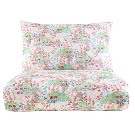 Belle & Boo Meadow Bunnies Reversible Cotton Duvet Cover Set with Pillowcase
